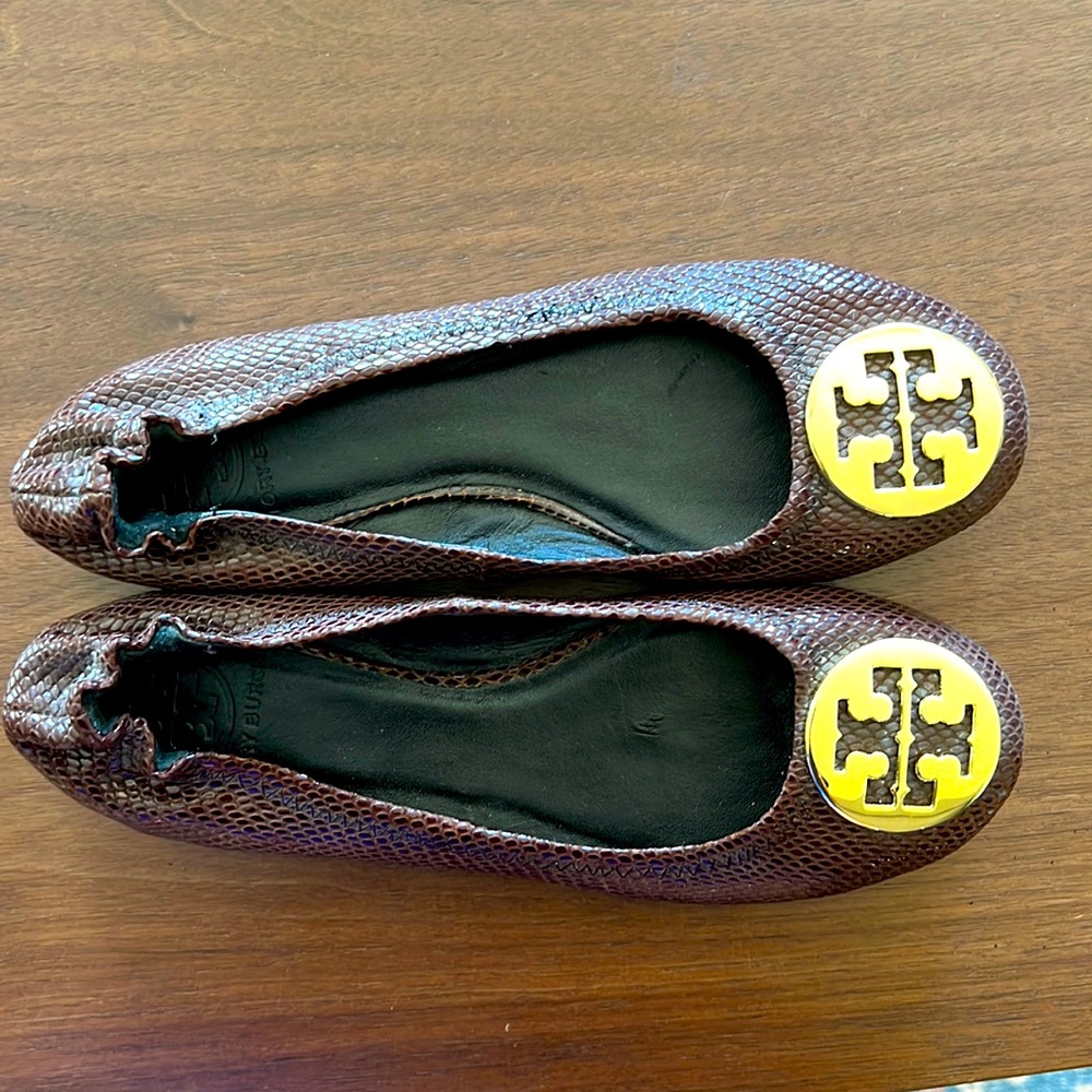 Brown Tory Burch flats, never worn